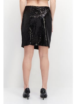 promod Women Textured Mini Skirt, Black  - Image 4