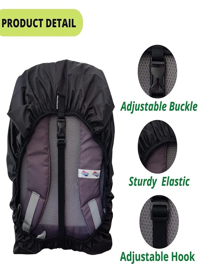 CELLEBII® Waterproof Backpack Rain & Dust Cover with Adjustable Buckle | Durable Nylon Cover with Pouch for Laptop Bags, School Bags & Luggage (Black) - Image 3
