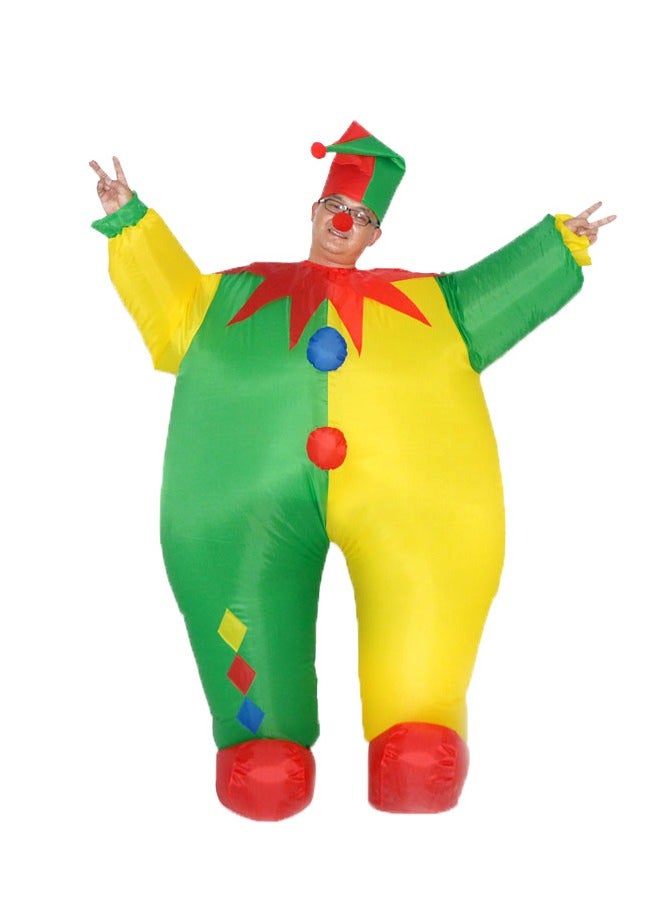 Inflatable Clown Costume For Adults Multicolour 150-190cm Height - Image 1