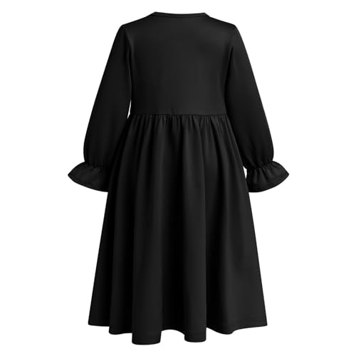 IWEMEK Newborn Infant Muslim Dress for Baby Girls Abaya Prayer Dress with Hijab Toddler Kids Long Sleeve Islamic Kaftan Two Piece Set Middle East Arabian Dubai Outfit 1st Ramadan Eid Clothes Black 0-6 Months - Image 3