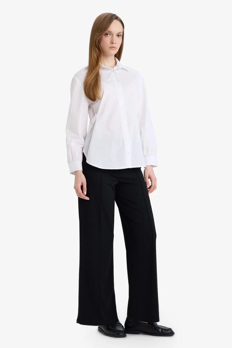 ديفاكتو Straight Fit Crepe Trousers
