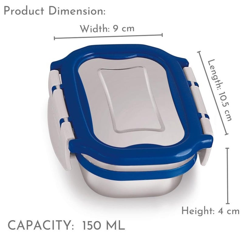 Magnus Spike Kids SP Blue Lunchbox - 800ml Stainless Steel Tiffin & 150ml Container | Airtight, Leakproof, Insulated Lunch Box for Kids & Lunch Boxes for Office Men, Easy Carry for Boys & Girls - Image 3