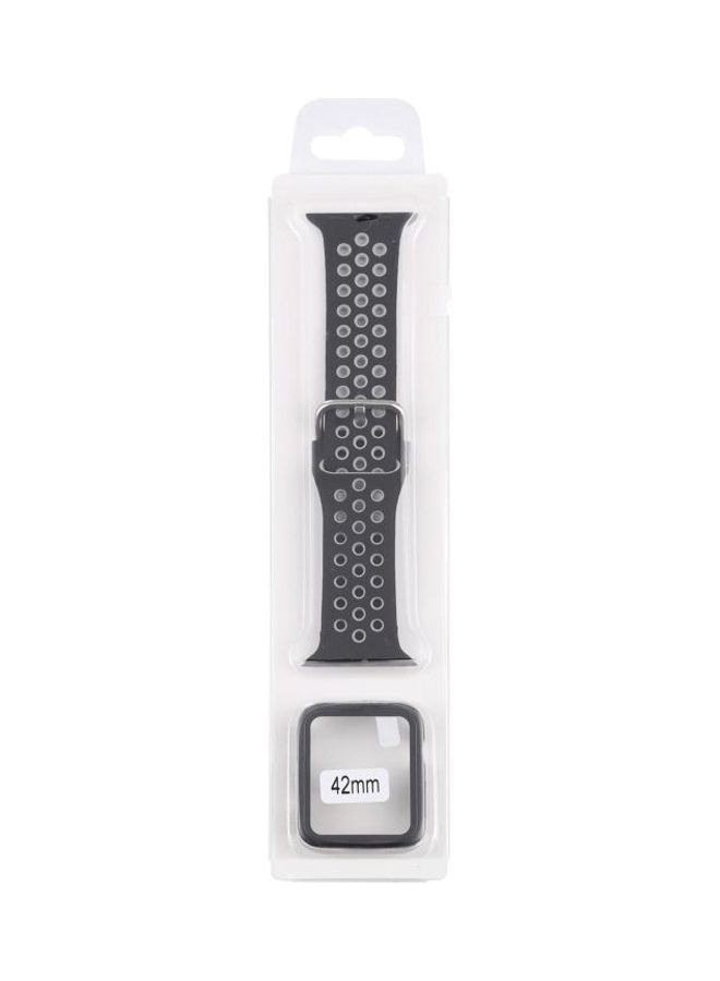 NIBEMINENT Replacement Watchband For Apple Watch With Protective Case Black/Grey - Image 5