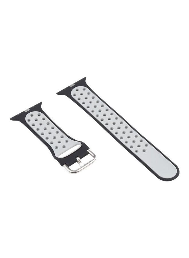 NIBEMINENT Replacement Watchband For Apple Watch With Protective Case Black/Grey - Image 3