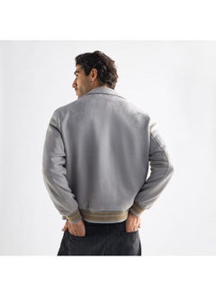 FAV Striped Collared Varsity Jacket with Long Sleeves and Button Closure  - Image 3