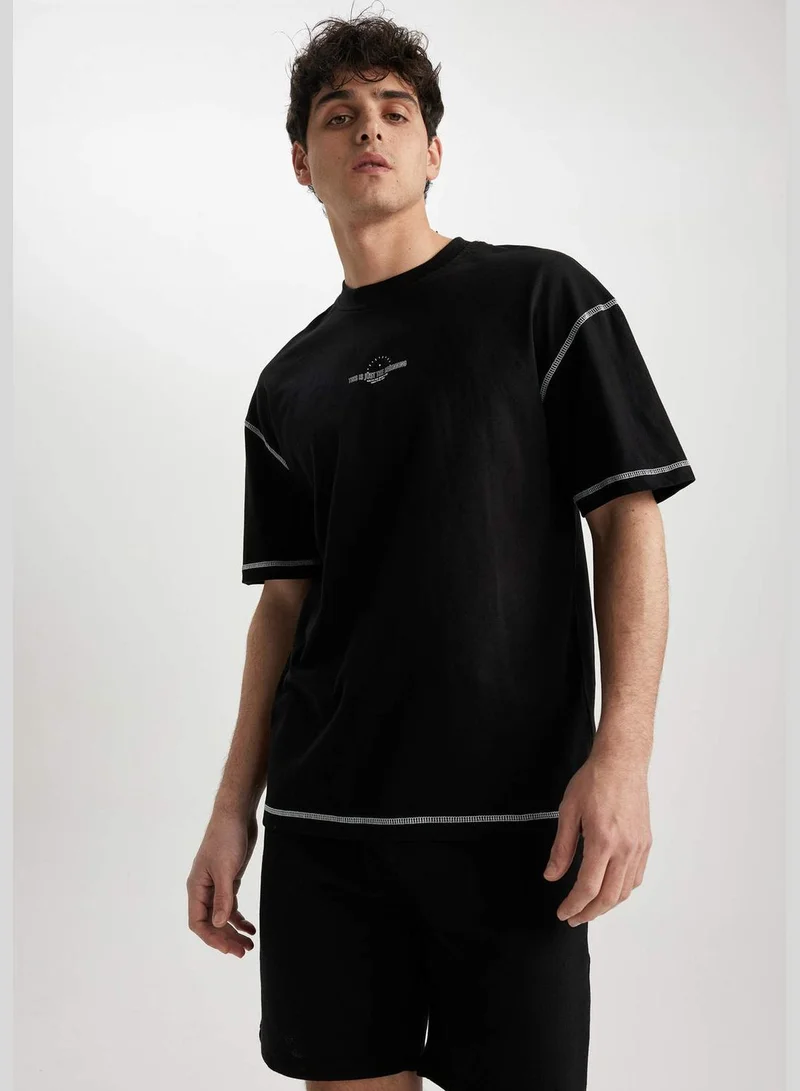 DeFacto Man Crew Neck Short Sleeve Knitted T-Shirt