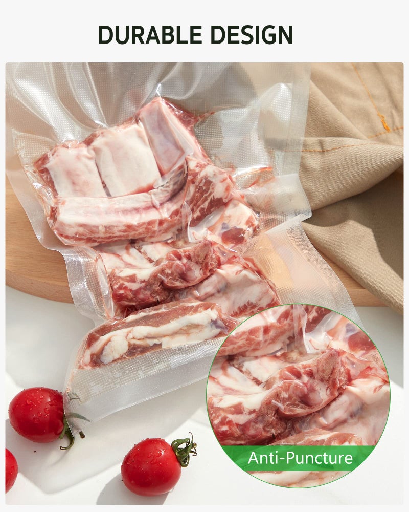 Syntus Vacuum Sealer Bags for Food, 200 Count Quart 8" x 12" Commercial Grade PreCut Bag, BPA Free Food Vac Bags for Storage, Meal Prep or Sous Vide - Image 5