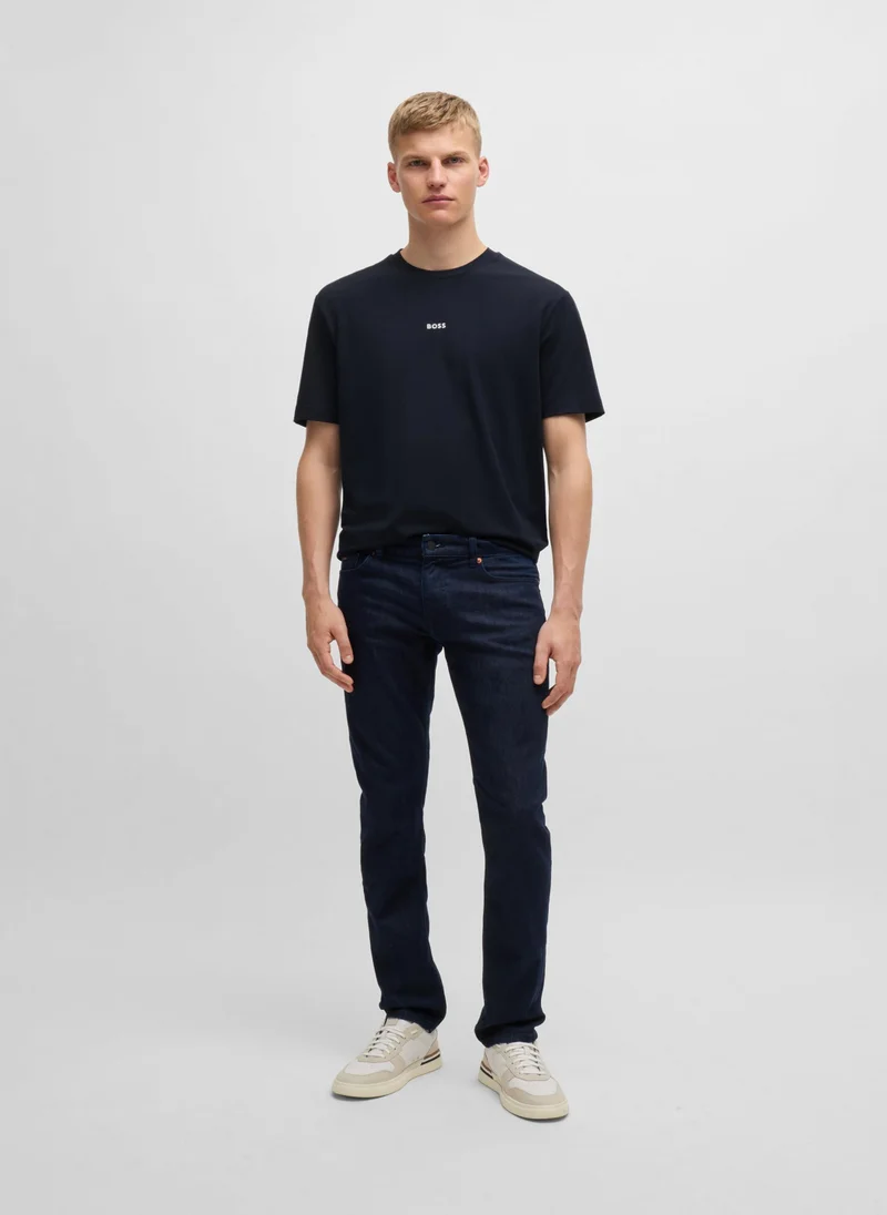 BOSS Relaxed-fit T-shirt in stretch cotton with logo print