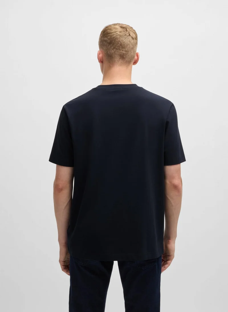 BOSS Stretch-cotton T-shirt with contrast logo