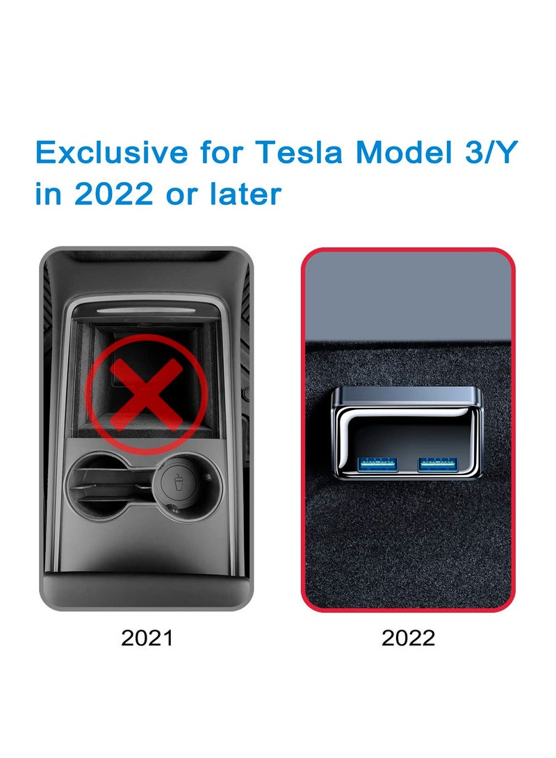 SYOSI Glove Box USB Hub for Tesla Model 3 & Model Y 2022 2023, 3-in-1 Dash Cam Flash Drive Docking Station, Ideal for Charging, Data Transfer, Games, Music, Model Y and 3 Accessories  - Image 3
