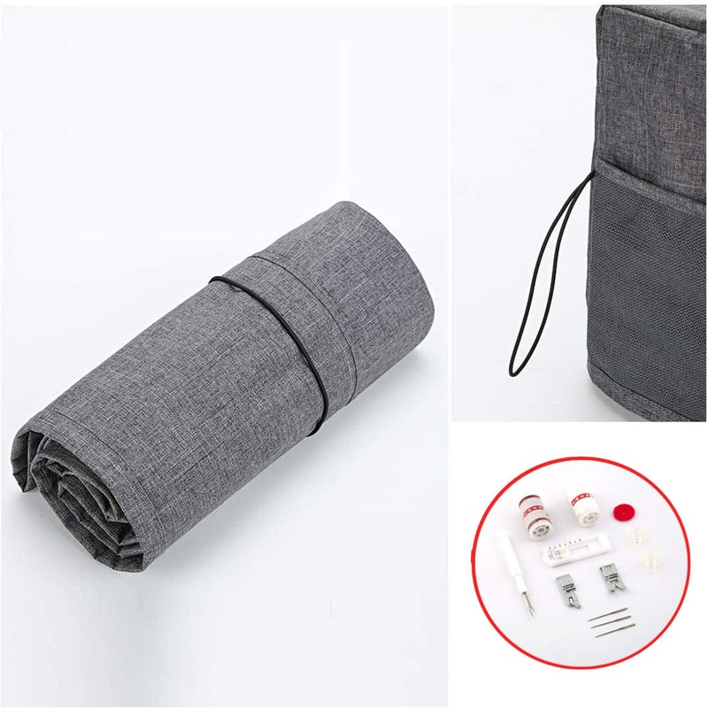 DOUBLE R BAGS Plastic Sewing Machine Cloth Cover With Storage Pockets Stitching Machine Silai Machine Compatible With Most Standard Singer Juki Jack Usha Brother Tailoring Silaaee Machines Grey - Image 4