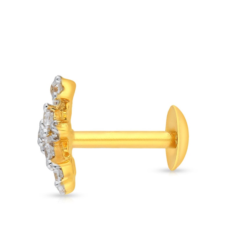 Malabar Gold & Diamonds دبوس أنف من الذهب الأصفر للنساء 22 قيراط | دبوس أنف مع علامة BIS 22 قيراط (916) للنساء والفتيات مع ثقب في الأذن - Image 4