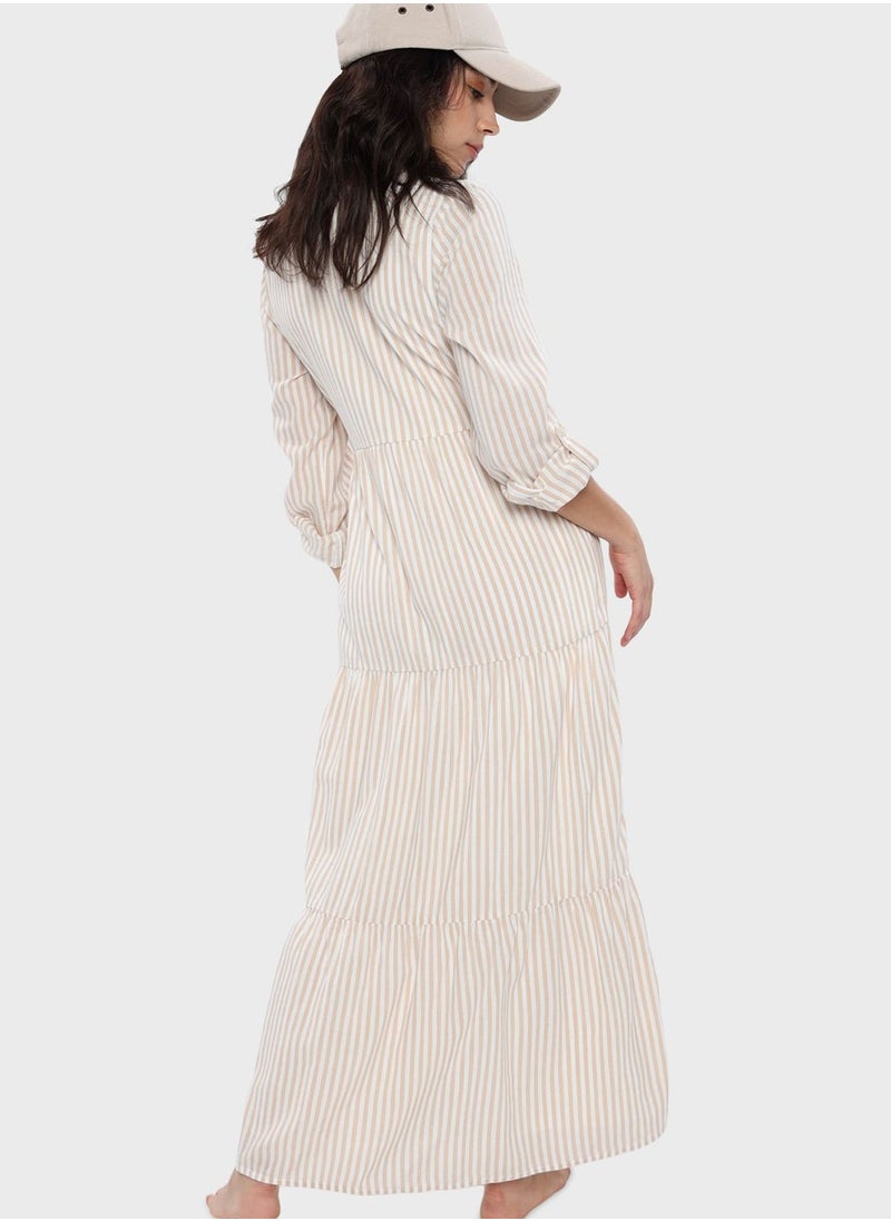 American Eagle - Striped Buttoned Shirt Dress - Image 1