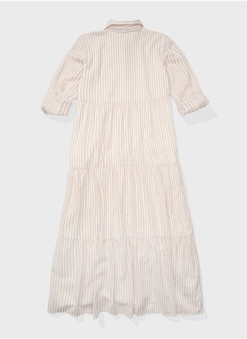 American Eagle - Striped Buttoned Shirt Dress - Image 1