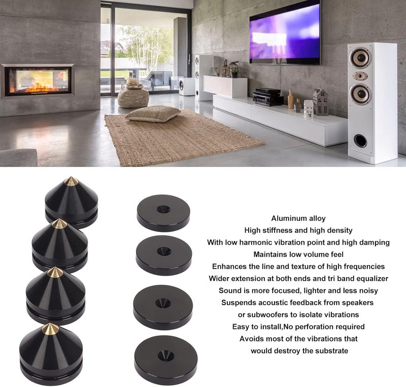 Anti Vibrations Foam Pads Feet, 4PCS Speaker Isolation Feet Pad for Turntable Subwoofer Speaker Amps (Black) - Image 5