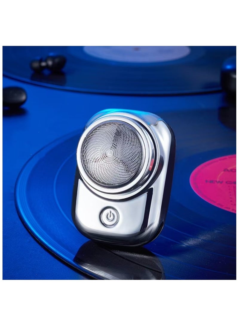 Captaintech Mini Shaver Portable Electric Shaver, Pocket Portable Electric Shave,USB Mini Shaver,Rechargeable Travel Razors for Men Electric Shaver for Shaving Face (Silver) - Image 1