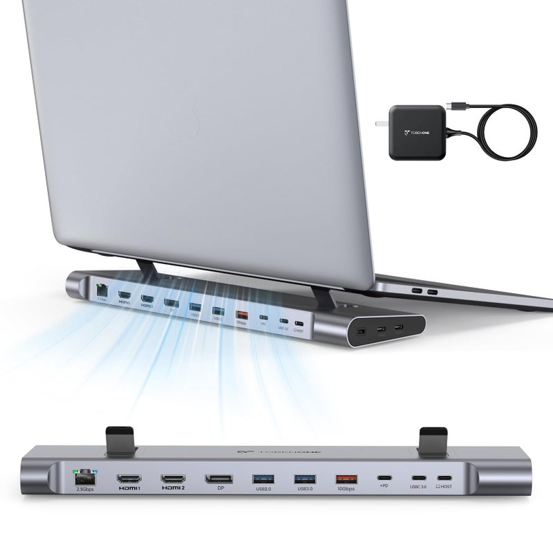 TobenONE Laptop Docking Station 3 Monitors 16in1 USBC 3 Display 4k 2X HDMI 1x DP 6X USB Ports 3X 10Gbps 3X 5Gbps 100W PD 25Gbps Audio SDTF for DellHPLenovo Home Office - Image 2
