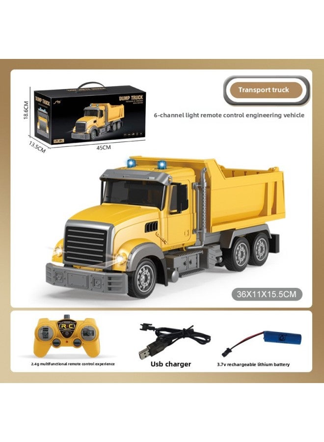 Customized Export OEM Remote Control Vehicle Electric Fire Monitor Water Spray Rescue Vehicle Lift Ladder Rechargeable Battery-Color:QH2901-2D American Six-way Dump Truck [portable Sealed Box]]-Proportion:Package Four: 2 Lithium Battery 1 Charging Line 1 Remote Control Battery - Image 1
