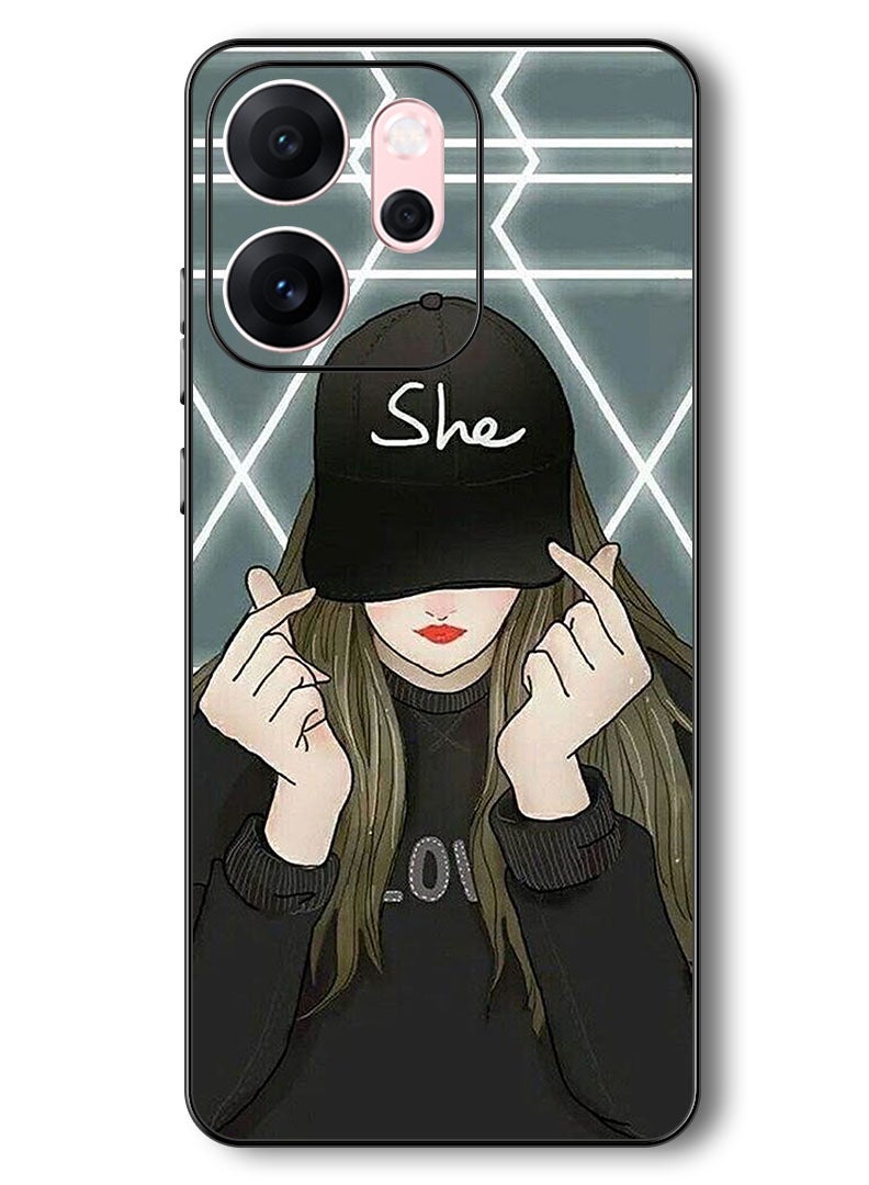 Theodor Case Compatible with Oppo Reno 14 F 6.57 Inch Protection Shockproof Bumper Cover She On Cap - Image 1