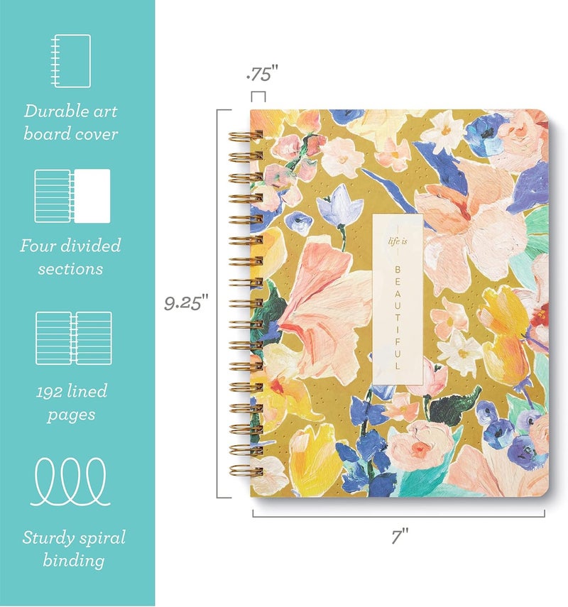 Compendium Spiral Notebook - Life Is Beautiful — A Designer Spiral Notebook with 192 Lined Pages, College Ruled, 7.0”W x 9.25”H - Image 2
