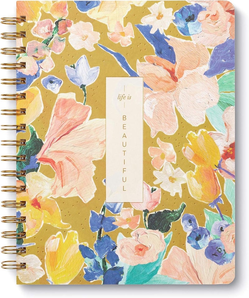 Compendium Spiral Notebook - Life Is Beautiful — A Designer Spiral Notebook with 192 Lined Pages, College Ruled, 7.0”W x 9.25”H - Image 1