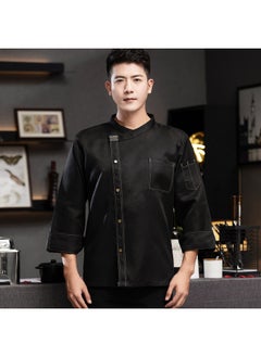 NIBEMINENT Chef Overalls Breathable Thin Men's Chef Uniform Dining Kitchen Cake Shop Baker Hotel Summer Wear Women  - Image 1