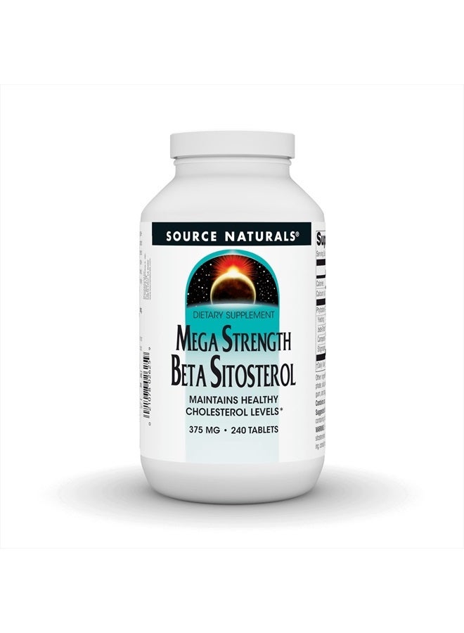 Source Naturals Mega Strength Beta Sitosterol, Plant Sourced, 375mg - 240 Tablets - Image 1