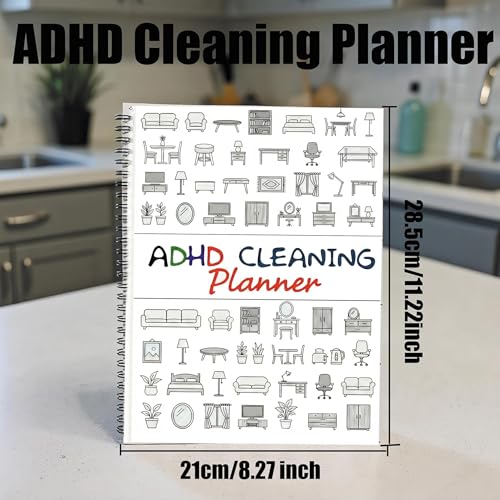 UMOKO ADHD Cleaning Planner, Daily Weekly Monthly Household Cleaning Schedule, 8.27 x 11.22 inch Chore Chart Organizer - Image 2