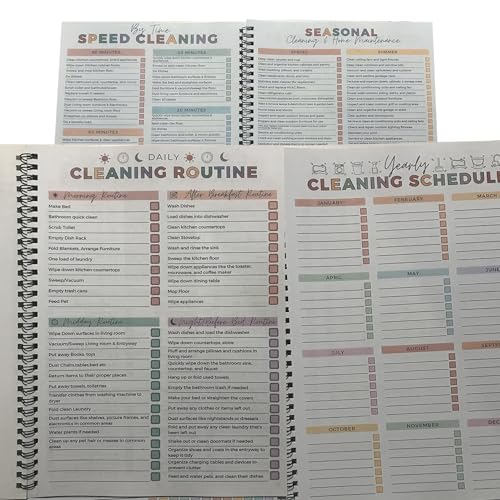 UMOKO ADHD Cleaning Planner, Daily Weekly Monthly Household Cleaning Schedule, 8.27 x 11.22 inch Chore Chart Organizer - Image 5