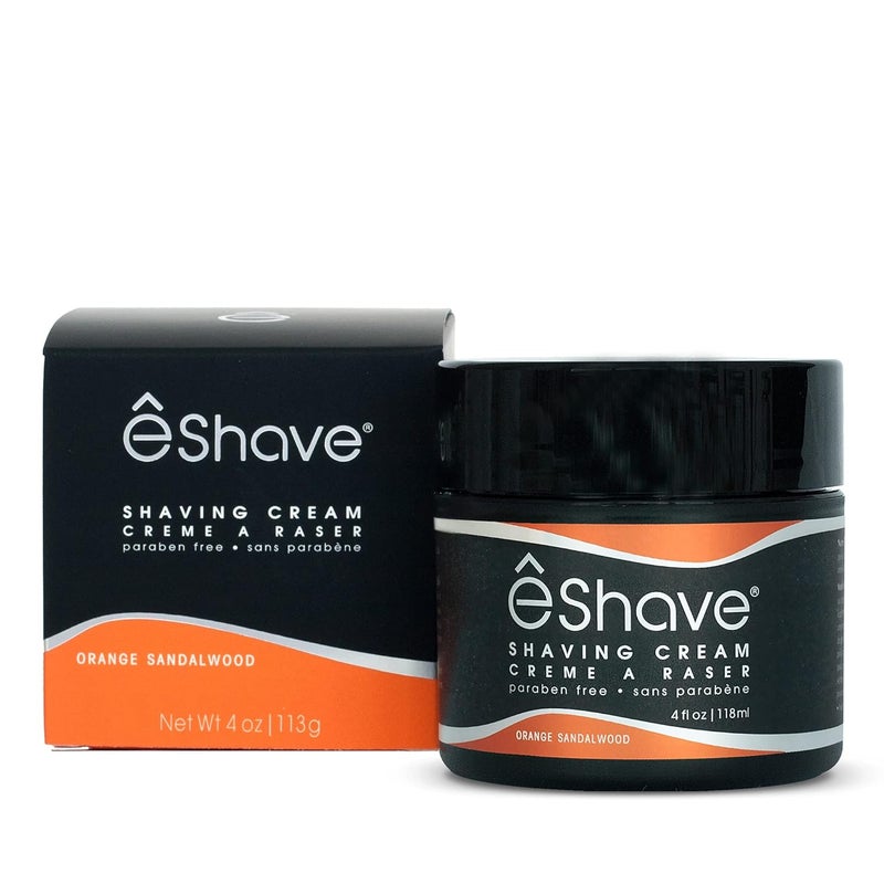 Shaving Cream for Men Orange Sandalwood prevents shaving irritation and razor burn generates a rich lather for a soft silky Smoothest shave
