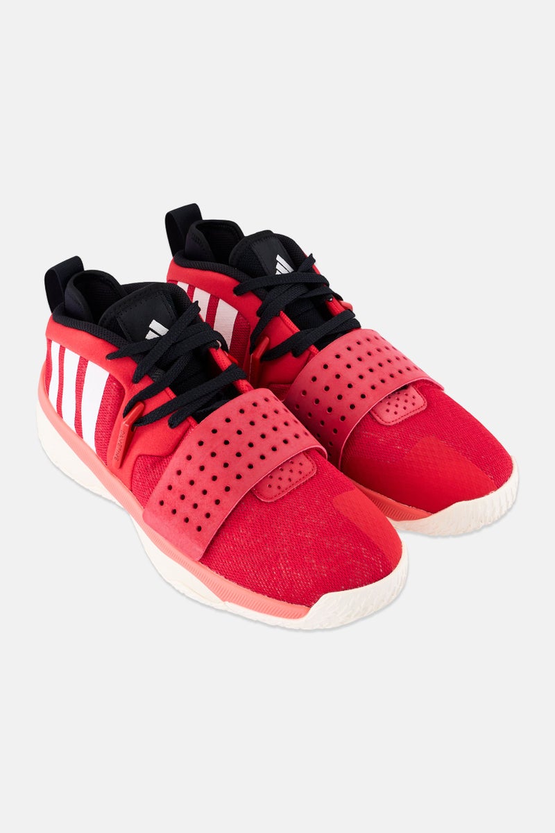 Adidas أحذية كرة السلة للرجال دام 8 إكستبلاي مزودة بأربطة، حمراء - Image 3