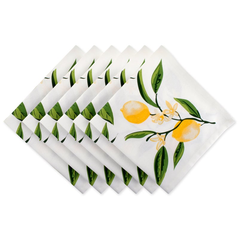 DII Lemon Bliss Tabletop Collection Napkin Set 6 Piece