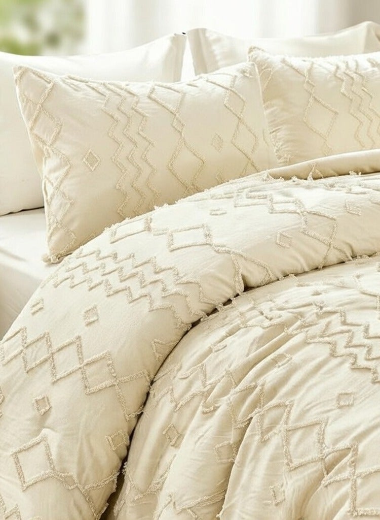 هوم توبيا طقم لحاف فاخر كينج سايز 6 قطع من HOMETOPIA مقاس 264×229 سم – قماش بنقشة بارزة، ناعم للغاية وقابل للتهوية، مريح، مناسب لجميع الفصول، جودة عالية، مثالي للغرف المكيفة والاستخدام المنزلي في السعودية - Image 2