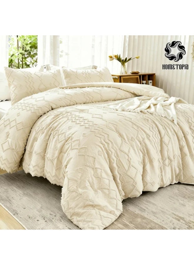 هوم توبيا طقم لحاف فاخر كينج سايز 6 قطع من HOMETOPIA مقاس 264×229 سم – قماش بنقشة بارزة، ناعم للغاية وقابل للتهوية، مريح، مناسب لجميع الفصول، جودة عالية، مثالي للغرف المكيفة والاستخدام المنزلي في السعودية - Image 1