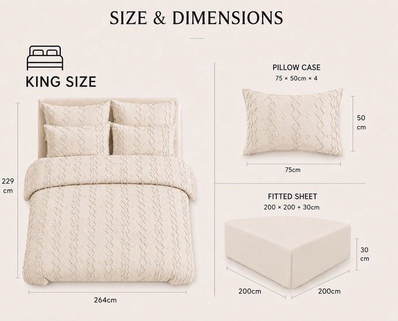 HOMETOPIA Luxury King Size 6-Piece Comforter Set 264×229 cm – Embossed Fabric, Ultra Soft & Breathable Fabric, Comfortable, All-Season Use, Premium Quality, Ideal for AC Rooms & Home Use in Saudi Arabia. - Image 4