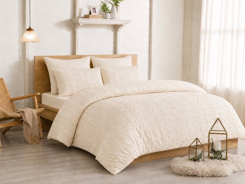 HOMETOPIA Luxury King Size 6-Piece Comforter Set 264×229 cm – Embossed Fabric, Ultra Soft & Breathable Fabric, Comfortable, All-Season Use, Premium Quality, Ideal for AC Rooms & Home Use in Saudi Arabia. - Image 3