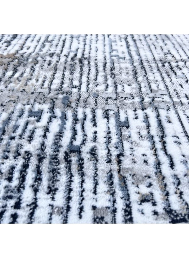 HANDPICKED FURNITURE Abstract Grey Rectangular Carpet Ultra Soft Area Carpets For Bed Room Living Room And Dining Room Anti-Slip Floor Carpets Easy To Clean Made In Turkey 150X230Cm - Image 5