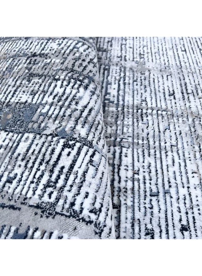 HANDPICKED FURNITURE Abstract Grey Rectangular Carpet Ultra Soft Area Carpets For Bed Room Living Room And Dining Room Anti-Slip Floor Carpets Easy To Clean Made In Turkey 150X230Cm - Image 4