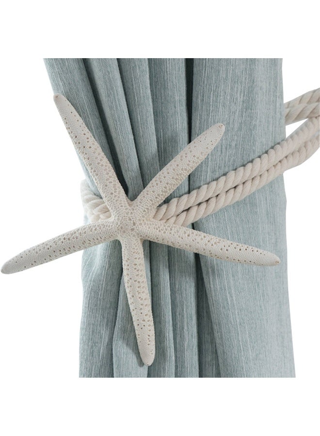 ZILucky 2 Pieces Natural Starfish Curtain Tiebacks Rope Drape Tie Band Drapery Holdbacks Room Décor - Image 2