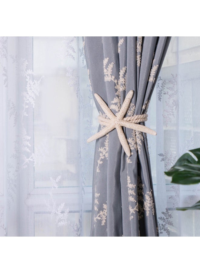 ZILucky 2 Pieces Natural Starfish Curtain Tiebacks Rope Drape Tie Band Drapery Holdbacks Room Décor - Image 3