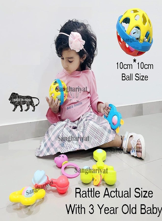 KITIKITTZ KITI KITS 7 Pcs Rattle Teether Set with Soft Rattle Ball Great Gift Set for New Born Kids Non-Toxic BPA Free - Image 5