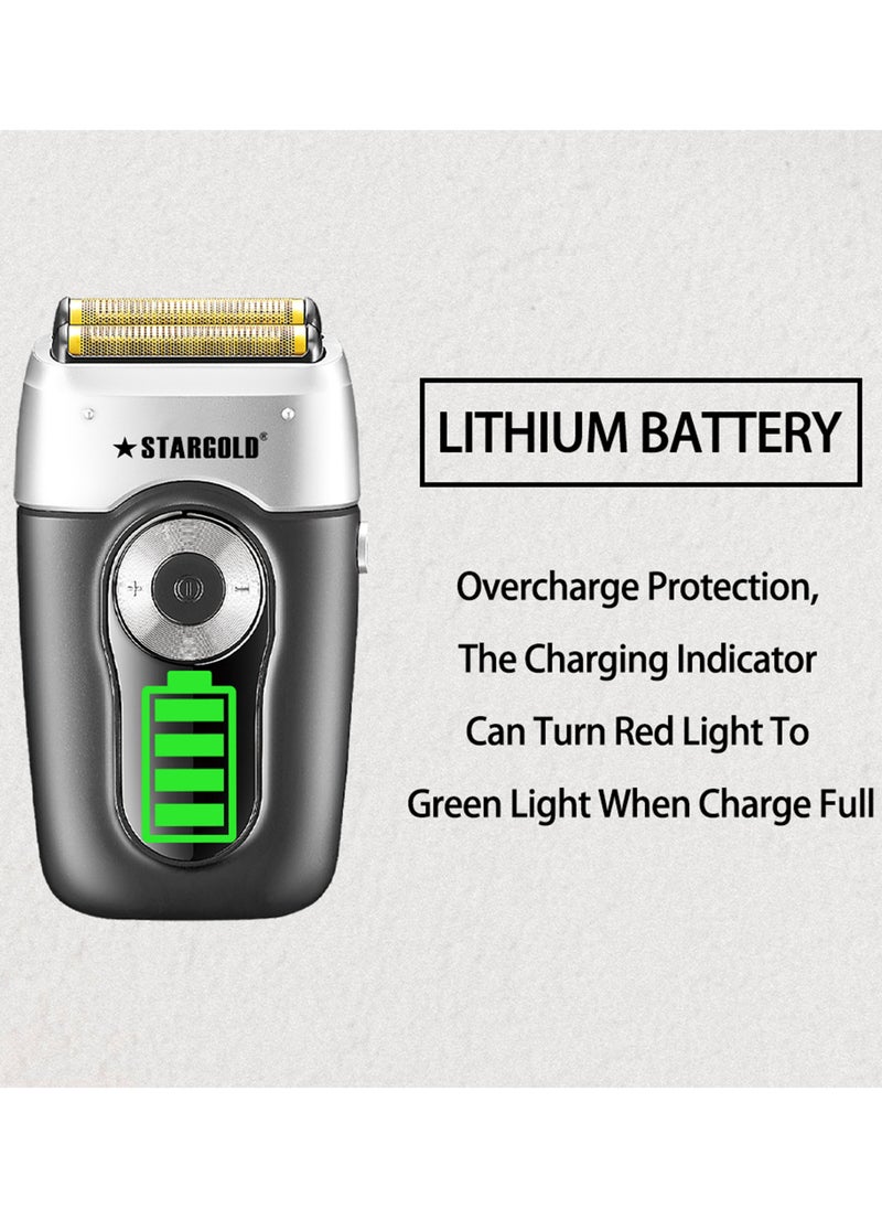 Stargold - Professional Rechargeable Electric Shaver, Advanced Beard Trimmer System, Titanium Hypoallergenic Foils, High-Capacity Lithium Battery, 3 Second Travel Lock - Image 1