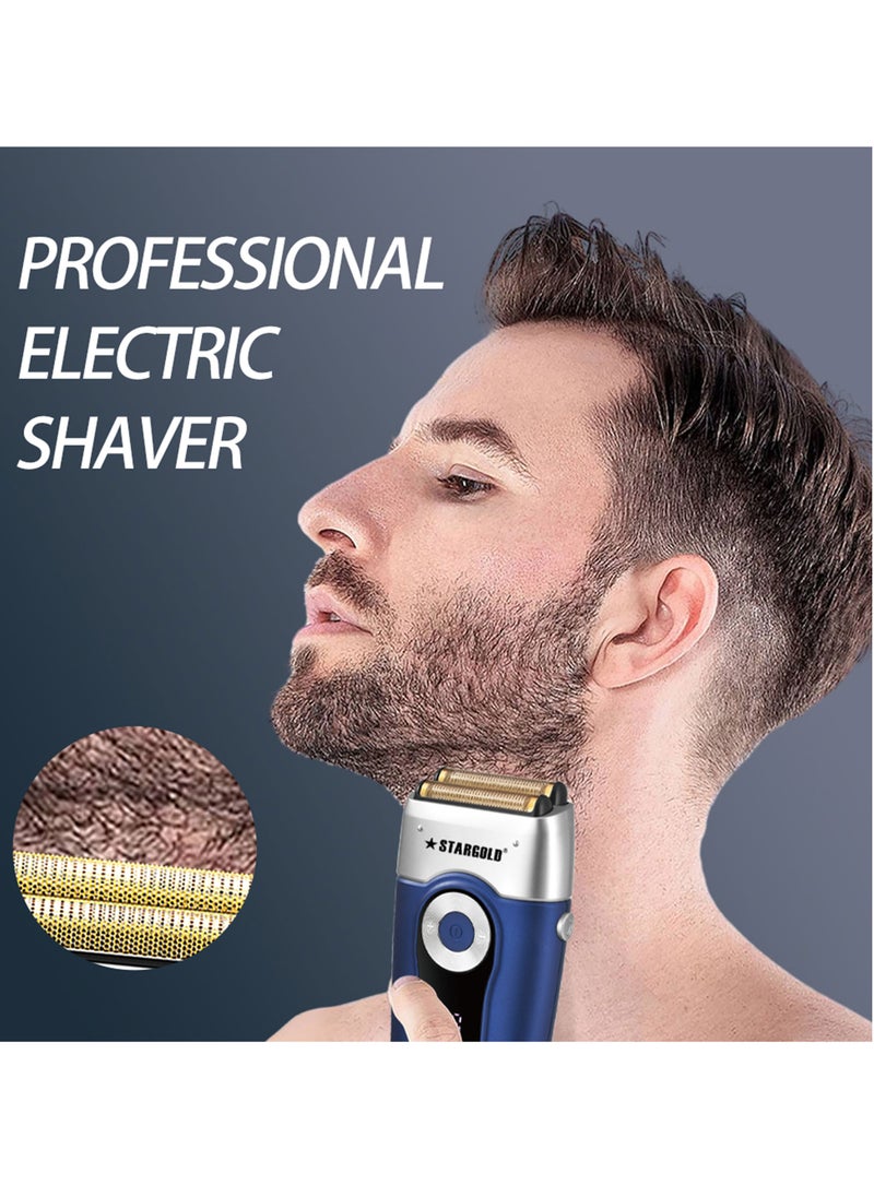 Stargold - Professional Rechargeable Electric Shaver, Advanced Beard Trimmer System, Titanium Hypoallergenic Foils, High-Capacity Lithium Battery, 3 Second Travel Lock - Image 1