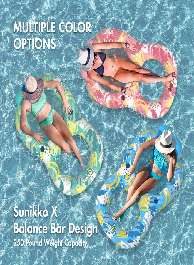 Sunikko X Pool Floats Adult with Backrest and 2 Cup Holder, Luxury Inflatable Chair Lounger Backrest, Cool Fun Pool Chair Floats for Summer, Swimming Pool, Beach, Enjoy Vacation - Image 5
