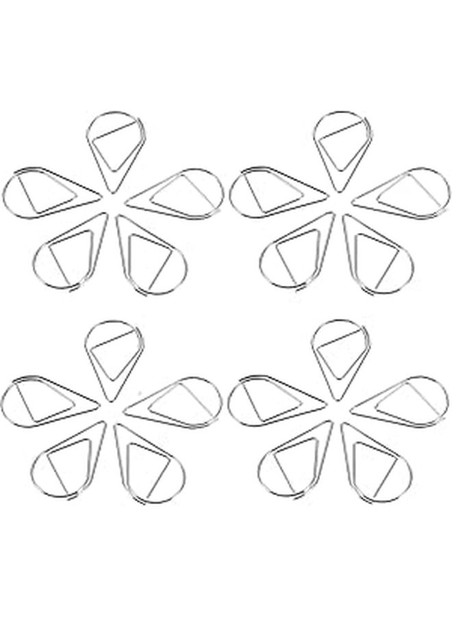 Silver Metal Paper Clips 0.8mm Mini Water Drop Shape for Office Filing and Bookmark Use - Image 1
