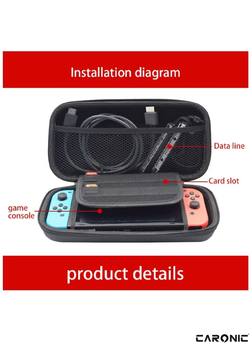 CARONIC Case compatible With Nintendo Switch And Oled Shockproof Waterproof Case Bag with soft Liner  - Image 5