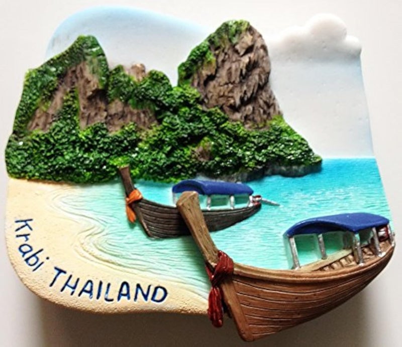 WitnyStore Tiny Thailand Fridge Magnet 2 Railay Beach in Krabi Miniature Hand Made Resin 3D Southeast Asia Tourist Attractions Decorative Magnets Refrigerator Dcor Collectible Souvenirs Gifts