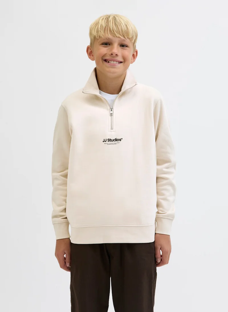 Jack & Jones Junior Kids Jjesoho Quarter Zip Sweatshirt