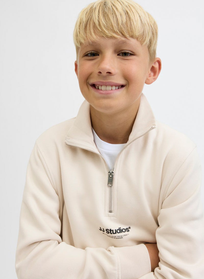 Jack & Jones Junior Kids Jjesoho Quarter Zip Sweatshirt - Image 3