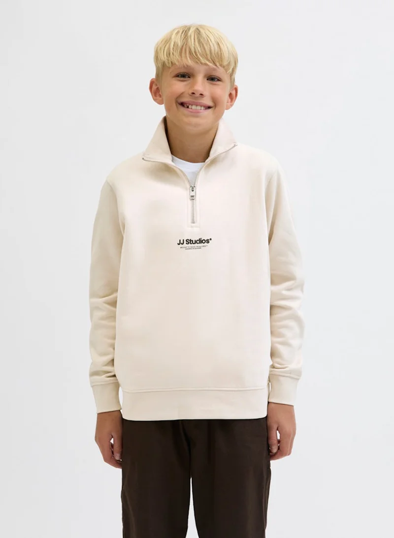Jack & Jones Junior Kids Jjesoho Quarter Zip Sweatshirt